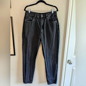 Cotton On Original Mom Jeans 100% Cotton High Waisted Black Wash Size 8 5 Pocket